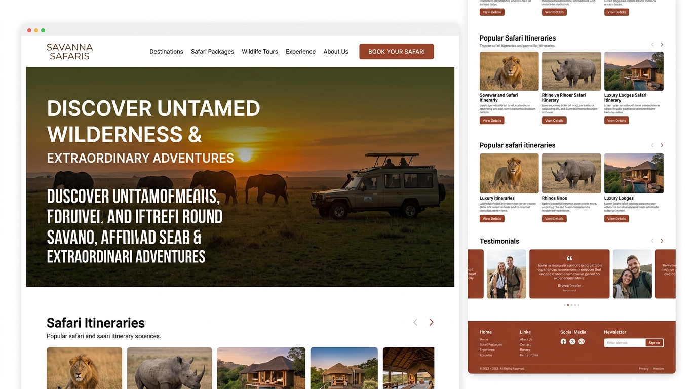 Safari & Tours Web Design